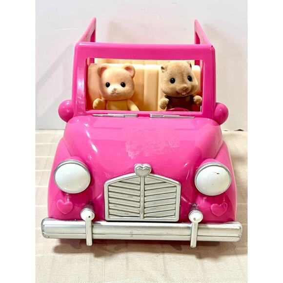 LILWOODZEEZ – Family PINK CAR 2 figures happy campers car calico critters - Picture 3 of 5